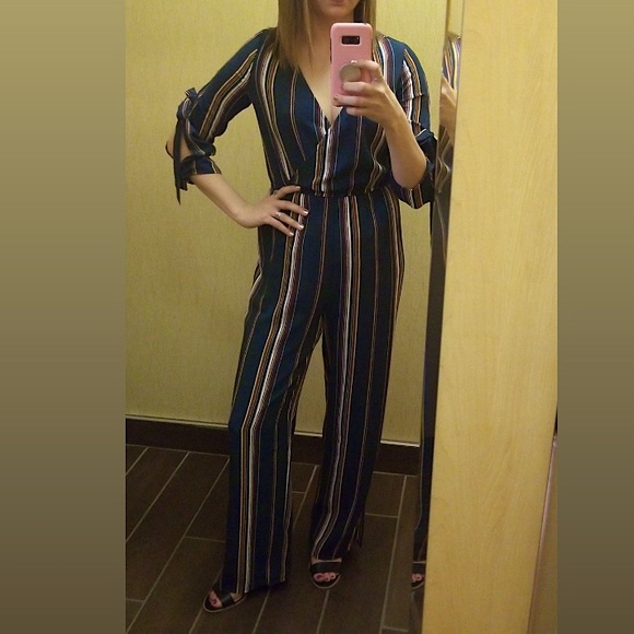 Speechless Multicolored Striped Jumpsuit (Size S) - Picture 5 of 5